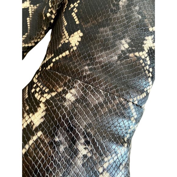 Sigerson Morrison Python Embossed Knee-High Leather Boots 40 Black Brown Snake - Picture 9 of 14